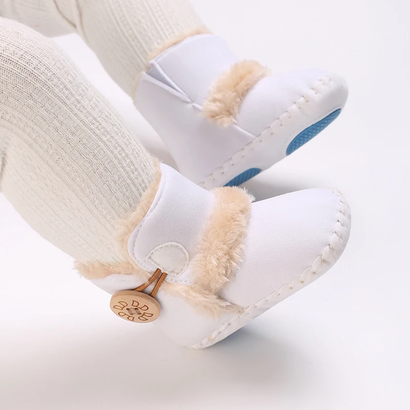 Zapatos de invierno para bebé recién nacido, botas de nieve cálidas de algodón para niños y niñas, calzado cómodo para caminar con suela suave y bonita a la moda