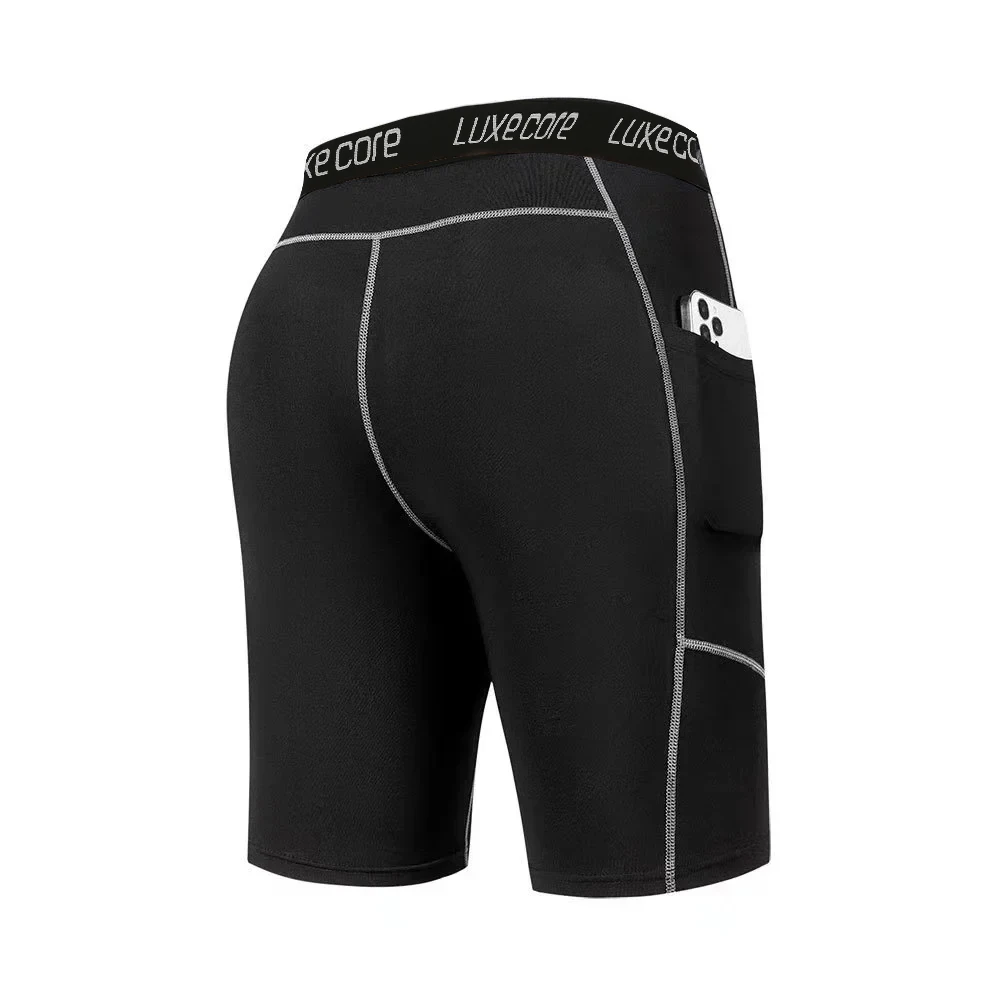 High Performance Men's Compression Shorts With Pocket - Quick Dry Breathable Stretchy Base Layer For Sports Gym