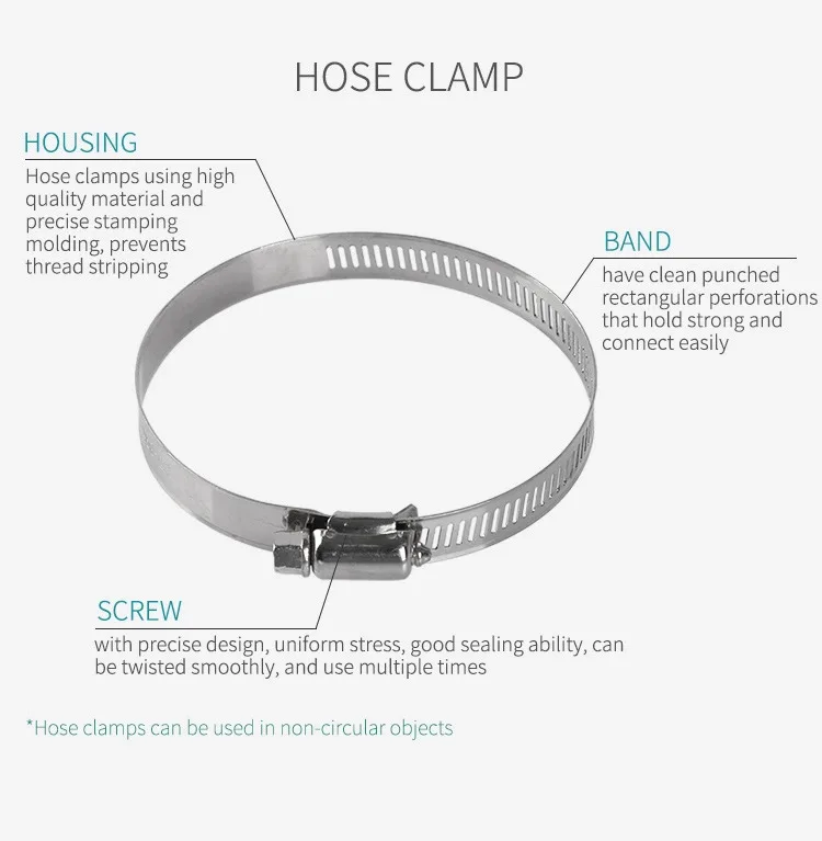 5 8Mm-Ống 700Mm Kẹp Nặng Dụng Inox Kẹp Xe Nhiên Liệu Vòi Ống Kẹp con Sâu Ổ Bền Chống Oxy Hóa
