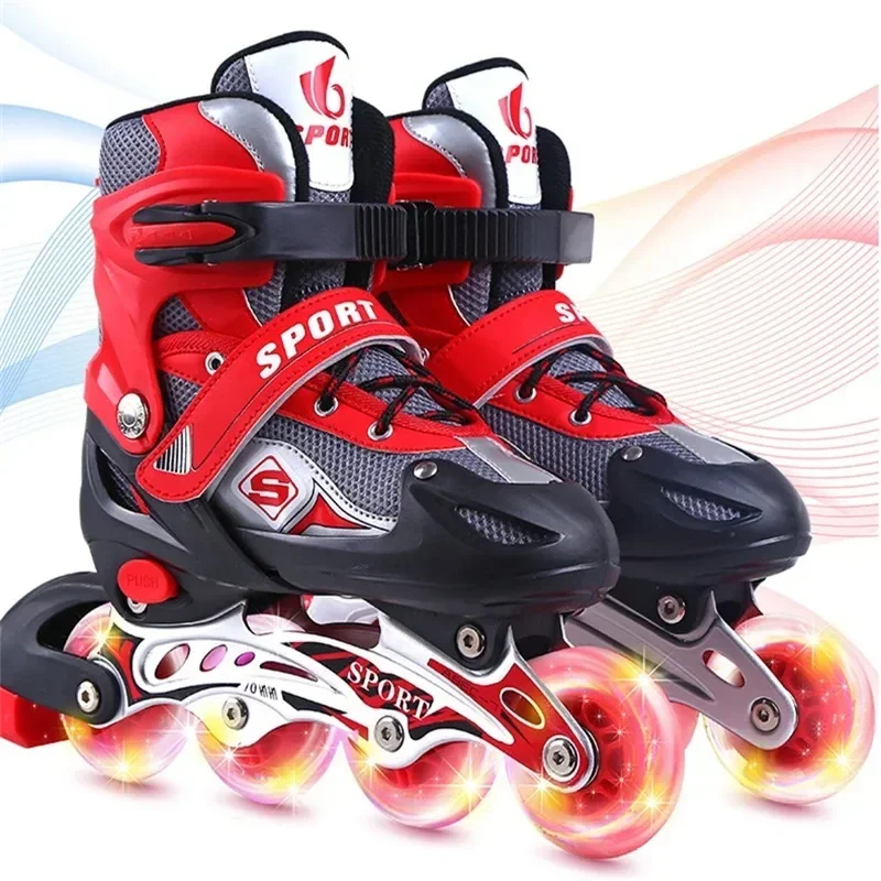 Outdoor Sport Skates Roller Inline Einstellbare Kinder Tracer Für Kinder Jungen Mädchen klinge Beleuchtung Räder Rollschuhe Schuhe