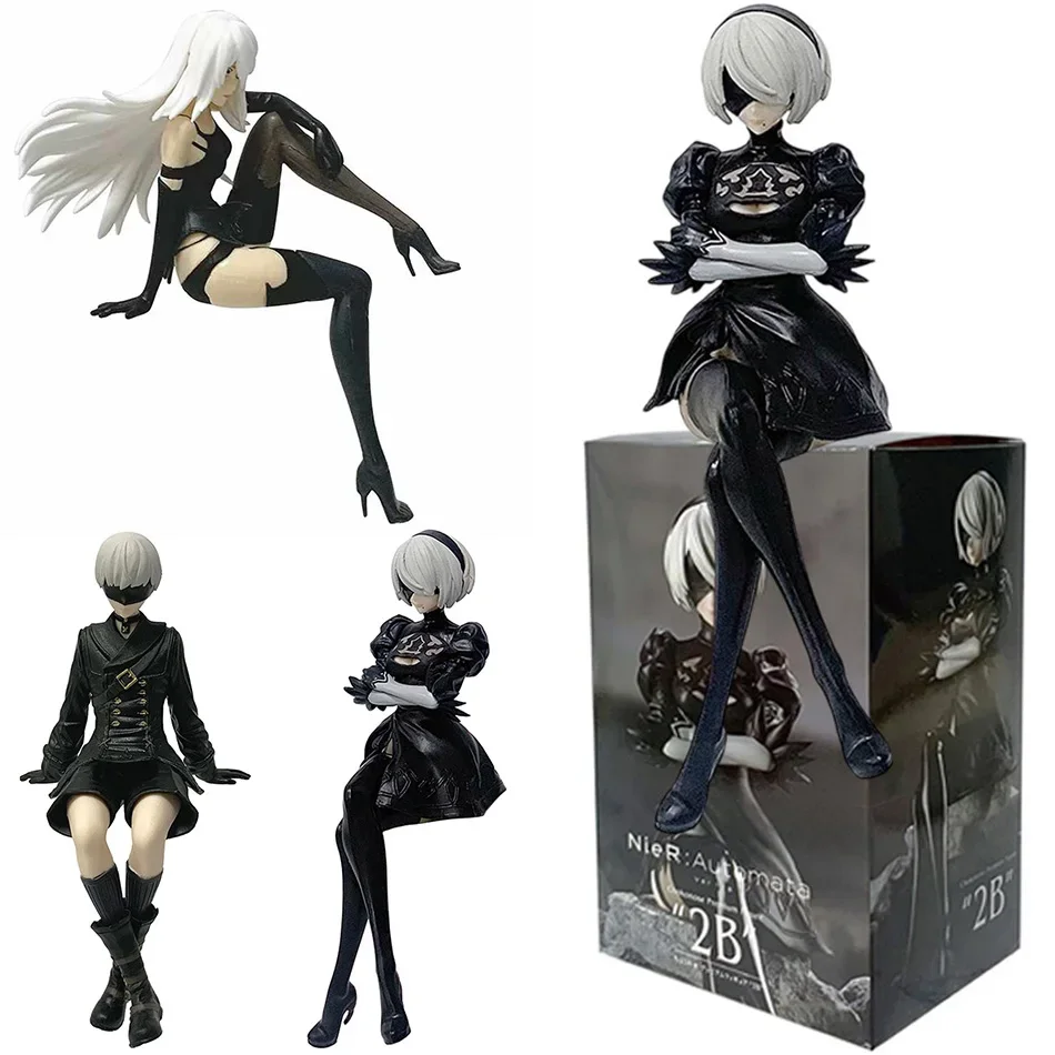 15 cm Anime Oryginalny SEGA Nier: Automata Ver1.1A 2B Yorha No. 2 Figurki Premium Chokonose Typu B, Model PVC, Kolekcjonerskie Zabawki