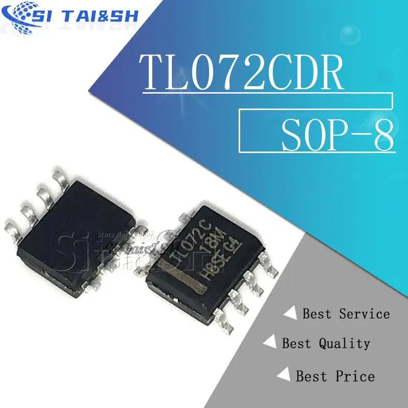 10 Uds TL072CDR TL072C TL072 SMD 072CDR TL072CDT TL072C carcasa impermeable