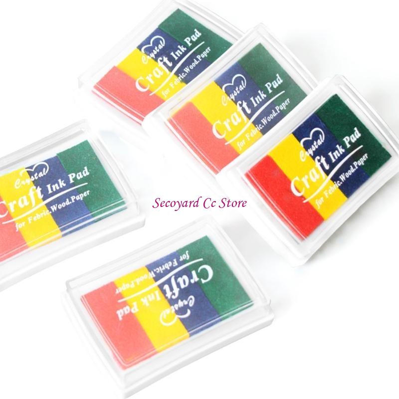 N3UC подушечки для чернильных штампов, подушечки для печати пальцев, моющиеся подушечки для чернил, Радуга для DIY