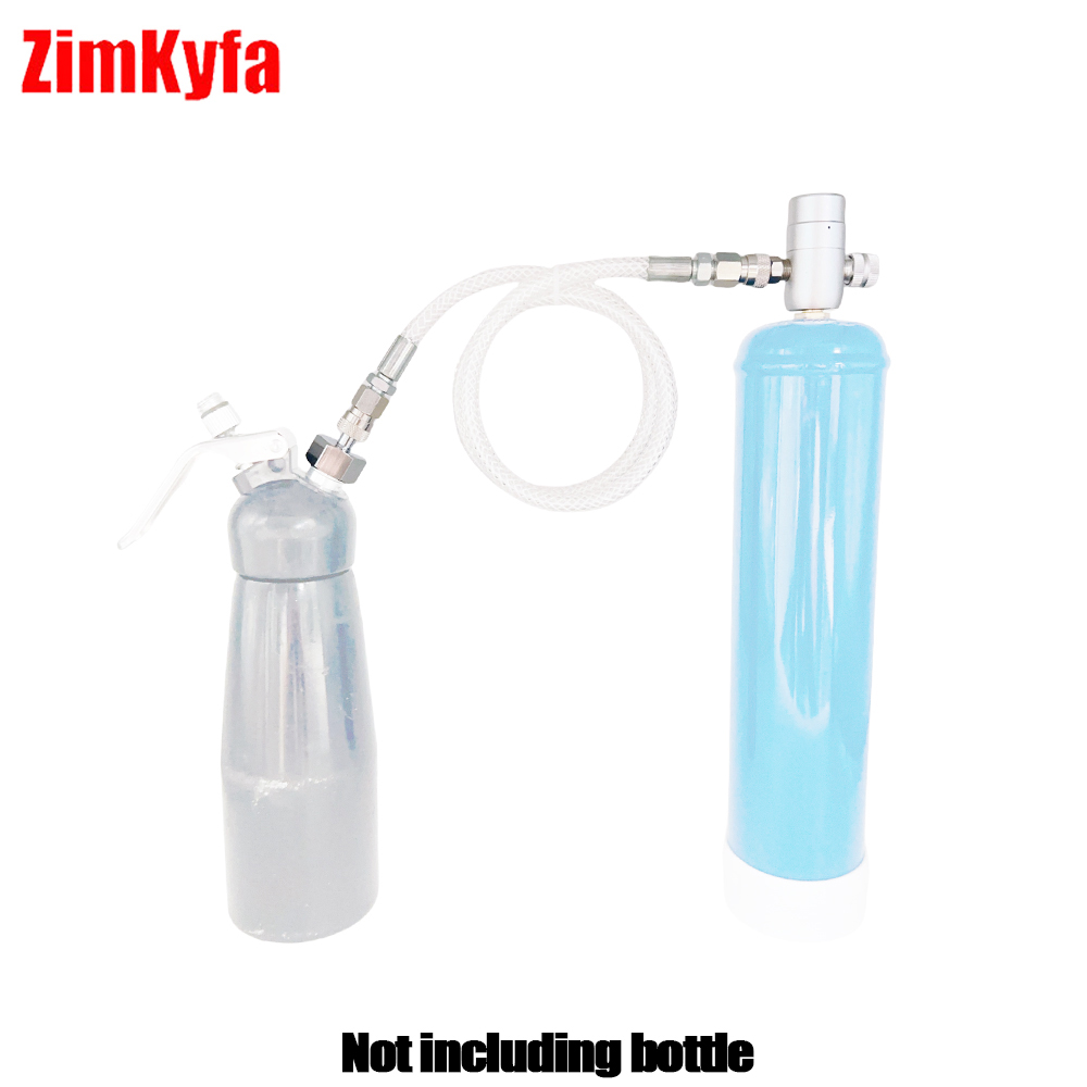 Whipped Cream Pressure Regulator Valves with 80cm Clear NO2 Gas Refill Hose For N2O 0.95L Cans