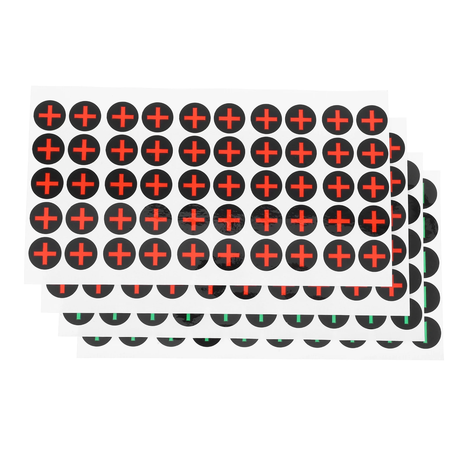 4 Sheets Waterproof Stickers Self Adhesive Polarity Identification Labels Terminal Marking Plus Minus Symbols Electrical