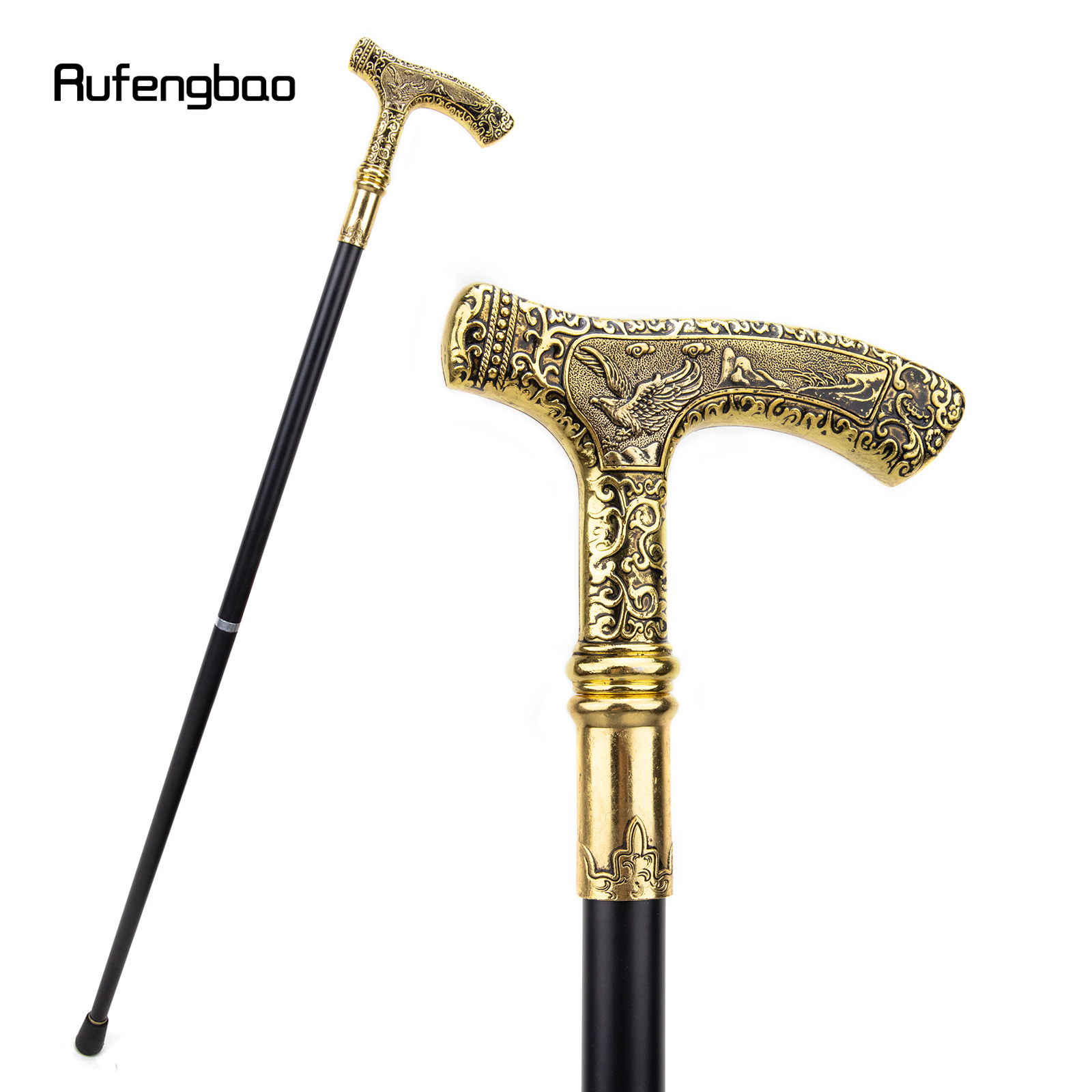 Gold Luxus Adler Griff Walking Cane Mode Dekorative Spazierstock Gentleman Elegant Cosplay Cane Knopf Crosier 90cm