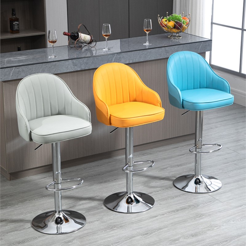 Warming New Nordic Bar Chair Home Light Luxury Modern Simple High Stool Bar Chair Lift Rotating Backrest Front Desk Chair