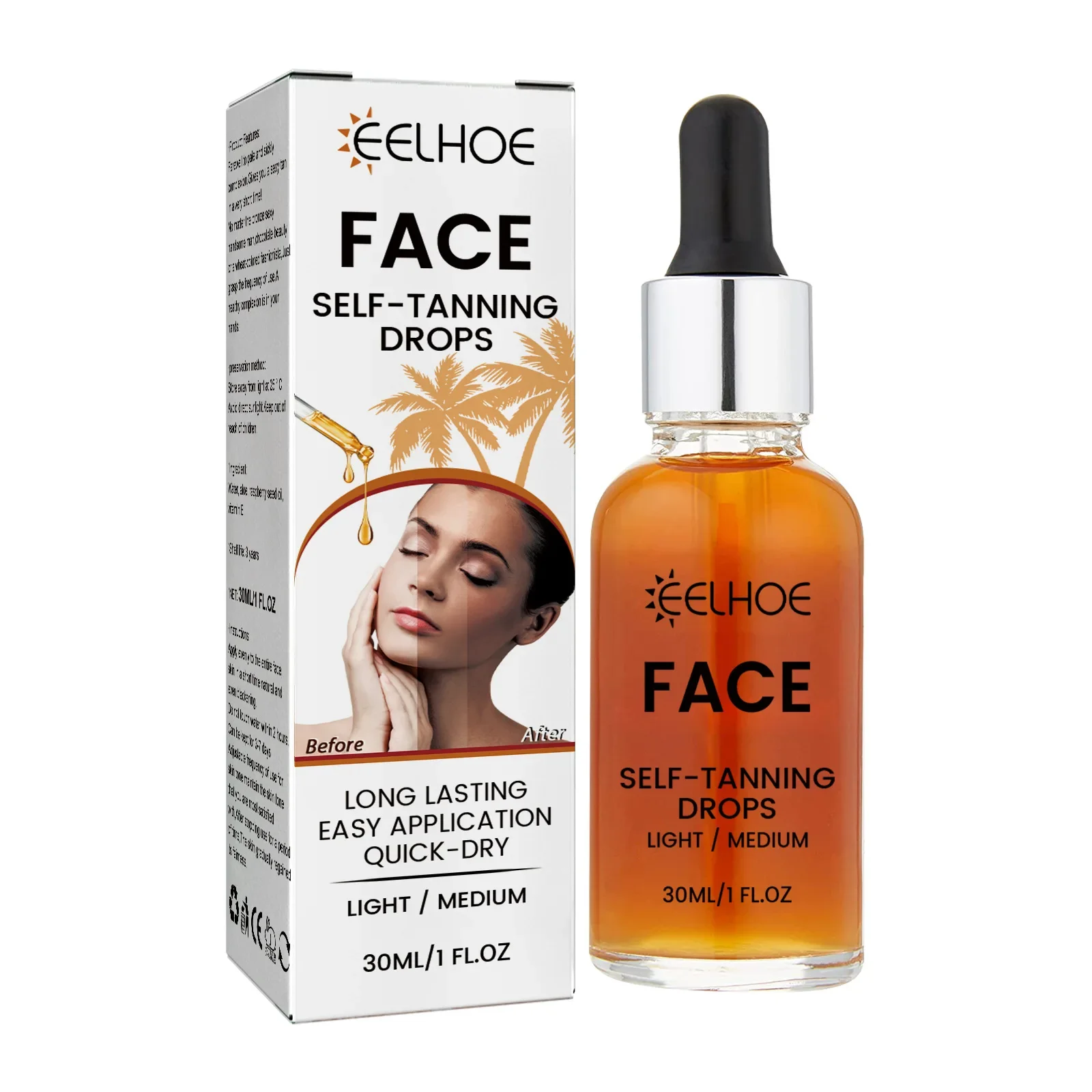 30ml 페이셜 블랙닝 에센스 패스트 생성 다크 내추럴 탄 안색 페이셜 셀프 태닝 세럼 일광욕 오일 리퀴드 세럼