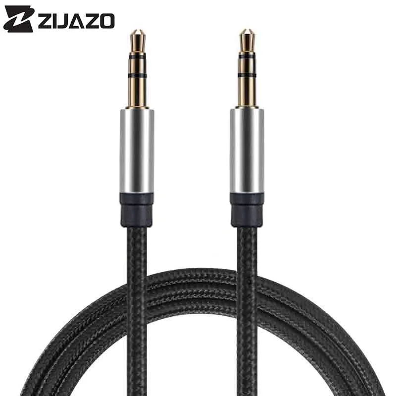 Cable de Audio ZIJAZO, Cable auxiliar macho a macho con conector de 3,5mm, utilizado para teléfono, auriculares, altavoz MP3 para coche, ordenador, Xiaomi, Samsung y iPhone