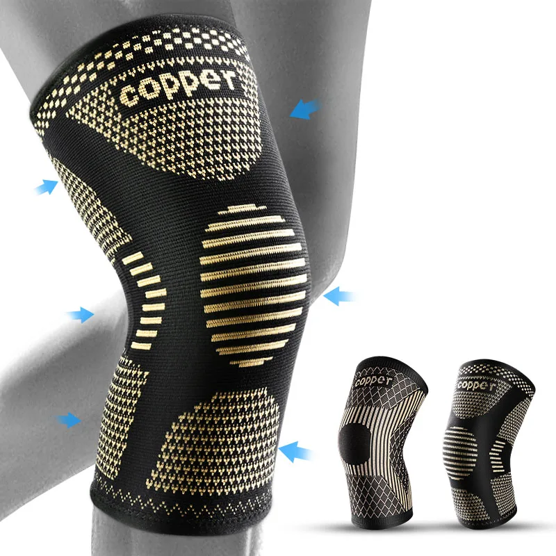 Rodillera de cobre para soporte del dolor de artritis, rodillera de cobre para dolor de rodilla, funda de compresión para deportes, alivio del dolor de rodilla, 1 ud.