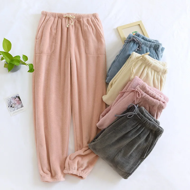 Herbst und Winter neue Paar Pyjamas Flanell verdickte warme Hosen Männer und Frauen Korallen Fleece plus Größe Hause Hosen Pyjama