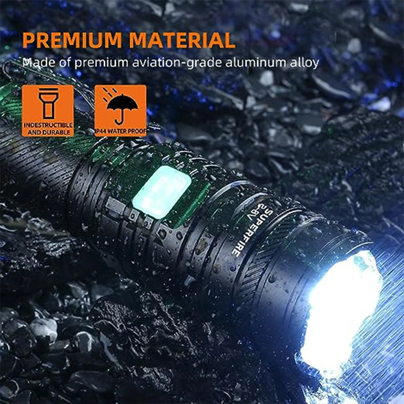 36W High Power LED Waterproof Flashlight Torch With Wick 26650 Battery Powerful 5000LM Indicator USB-C Tactical Hunting Lights