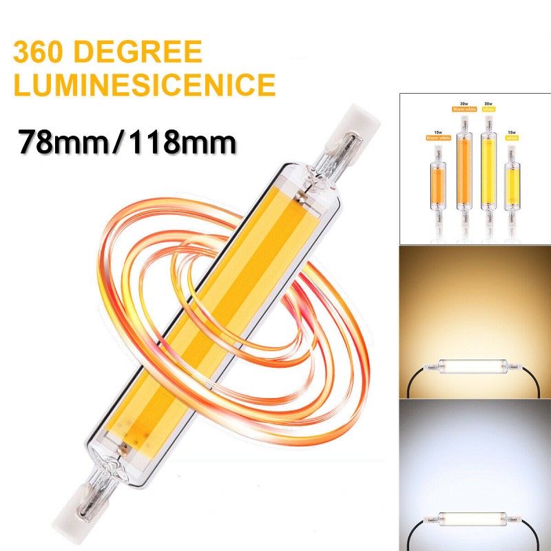LED R7s COB ガラス管超高輝度 118 ミリメートル J118 78 ミリメートル J78 COB 電球 AC110V 120V 130V 220 240V ホーム交換ハロゲンランプ