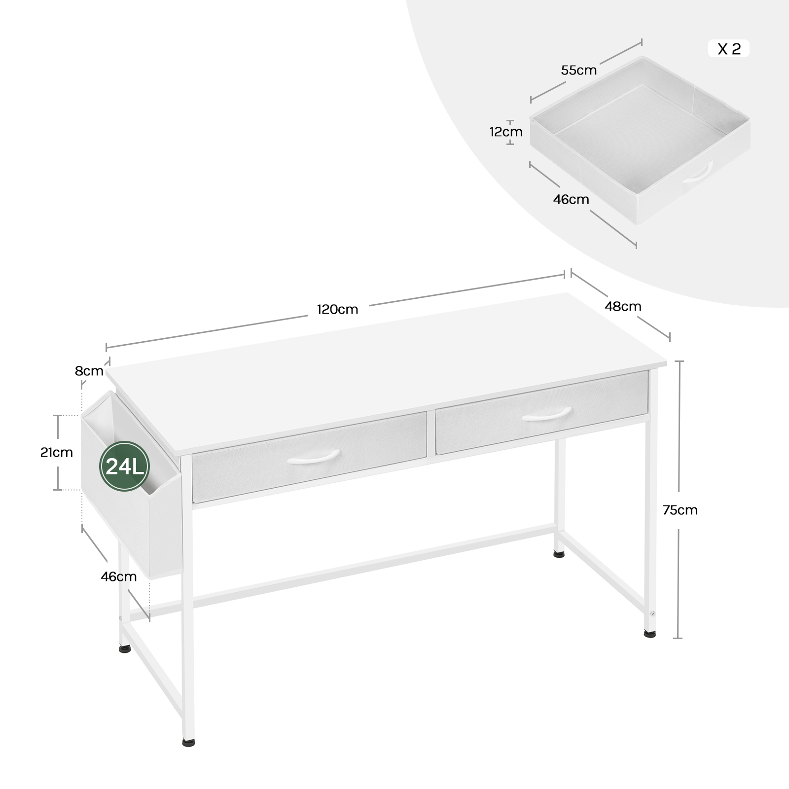 Tavolo da ufficio Tavolo per computer con supporto per cuffie Spazio di archiviazione Scrivania in piedi Gioco di apprendimento Scrivania da ufficio per l'arredamento della camera da letto dello studio