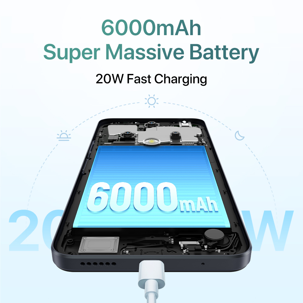 UMIDIGI G100 Smartphone 4G Octa-Core Android 14 6.9" 120Hz 128GB 50MP Triple Camera 6000mAh Battery 20W Dual SIM Cellphone NFC