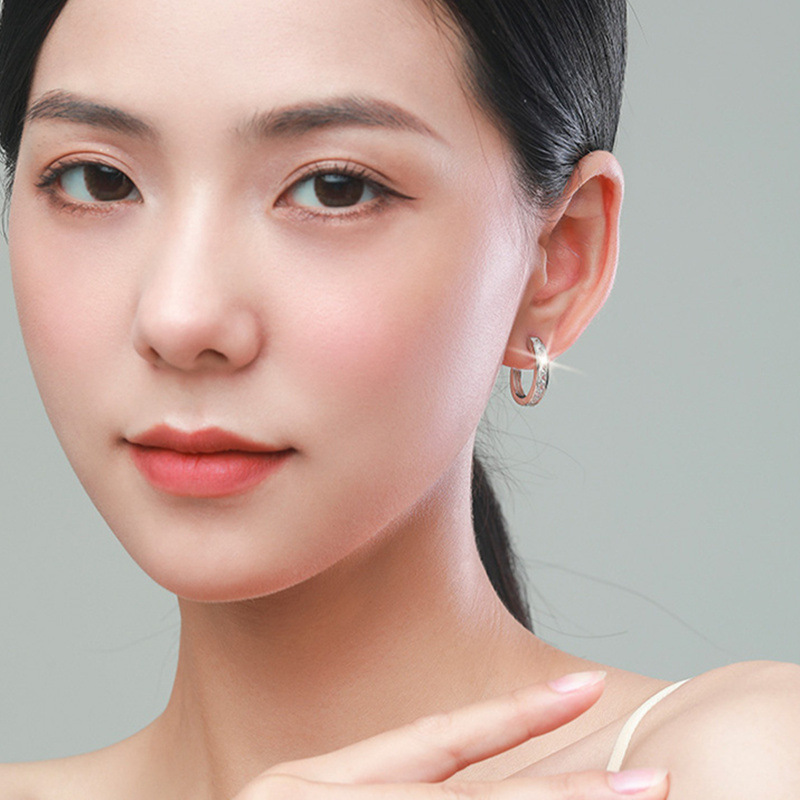 Boucles d'oreilles rondes en argent Sterling 925 et Zircon brillant pour femmes, bijoux à la mode et élégants, cadeau d'anniversaire, nouvelle collection