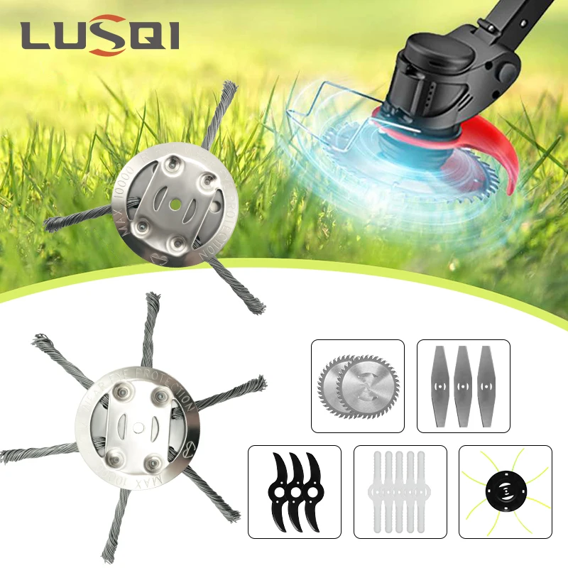 LUSQI Lithium Cỏ Đầu Đa Năng Cỏ Đầu Tông Đơ Loại Bỏ Cỏ Dại Brushcutter Dụng Cụ Điện Phần Cho Khu Vườn Nhà