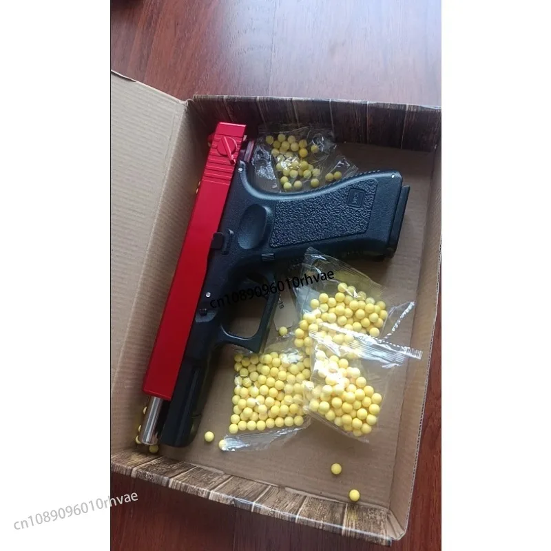 Nueva pistola de metal negra, pistola de simulación, combate al aire libre, tiro, balas BB, regalo de cumpleaños y Navidad para niño 2025