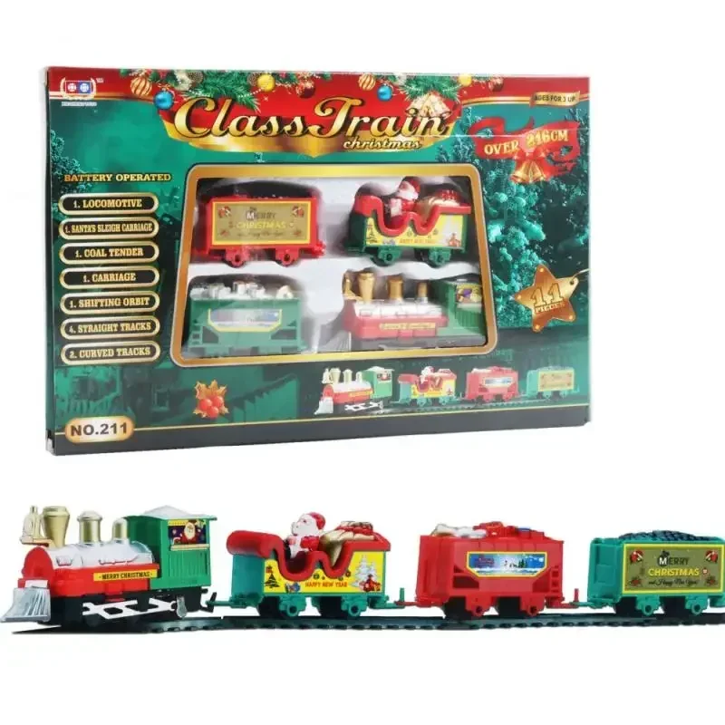 Ensemble de Train de noël à assembler des voies ferrées, jouets décoratifs, arbre de noël, cadeau de Train, jouet pour enfants, cadeau de fête d'anniversaire, de noël