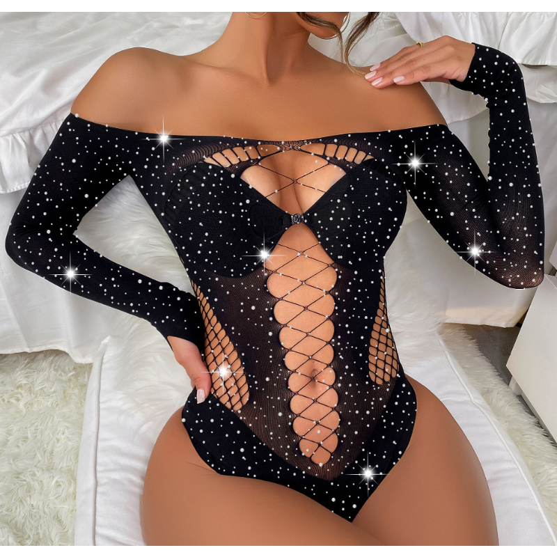 바디 슈트 라인 석 출산 여성 Photoshoot 섹시한 bodystocking 란제리