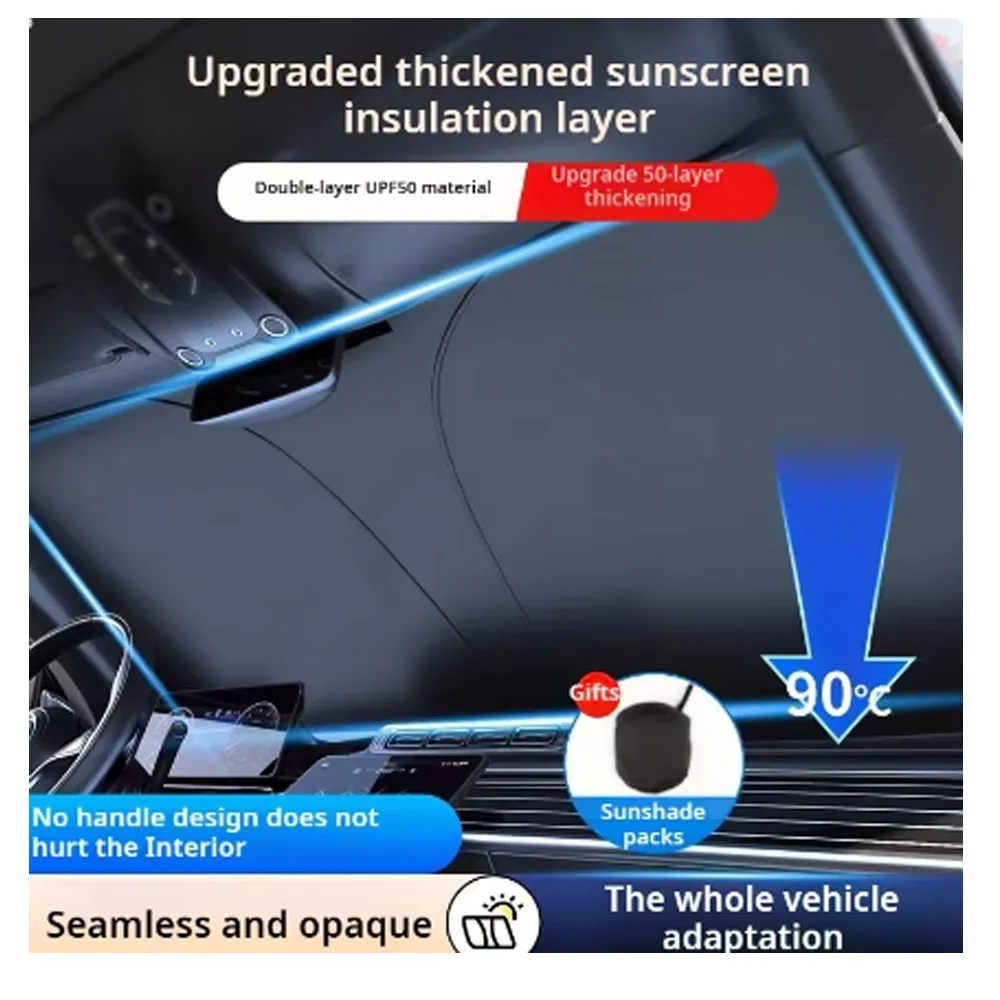 Parasole per auto Riflessione UV Parabrezza Ombrello Parasole anteriore Parasole Pieghevole Protezione estiva Seggiolino auto Isolamento termico