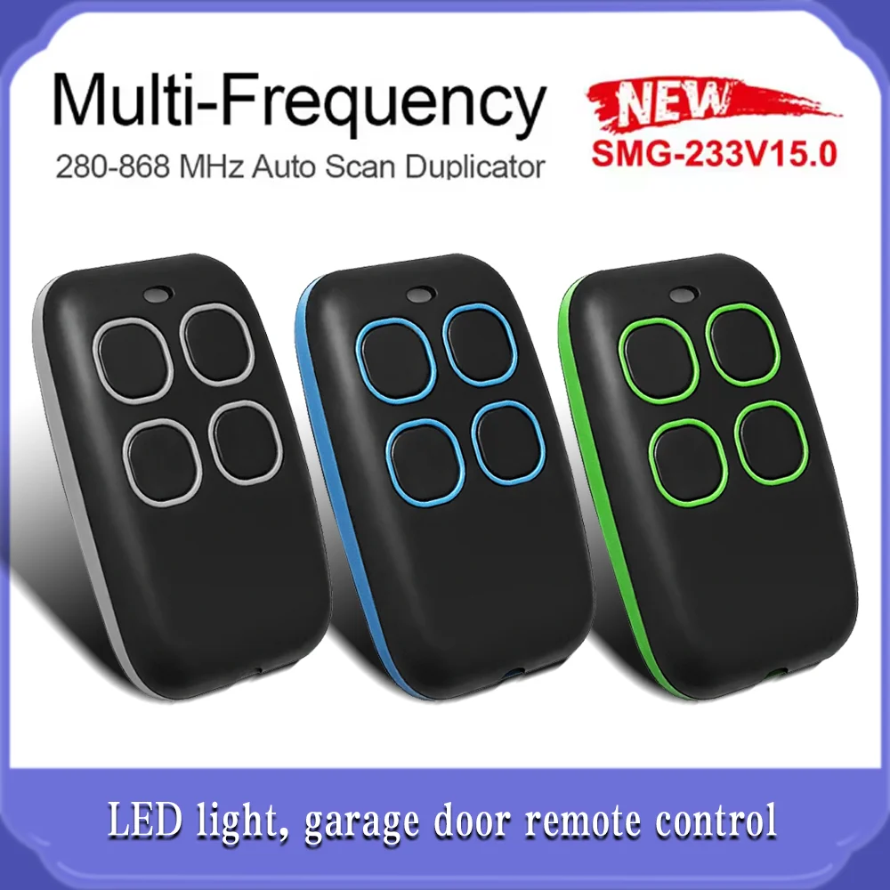 Multifrequenz 280 bis 868 MHz 433 MHz 433,92 MHz Universal-Fernbedienung Garagenbefehl Fester Tor mit variablem Code Schlüsselanhänger Klon