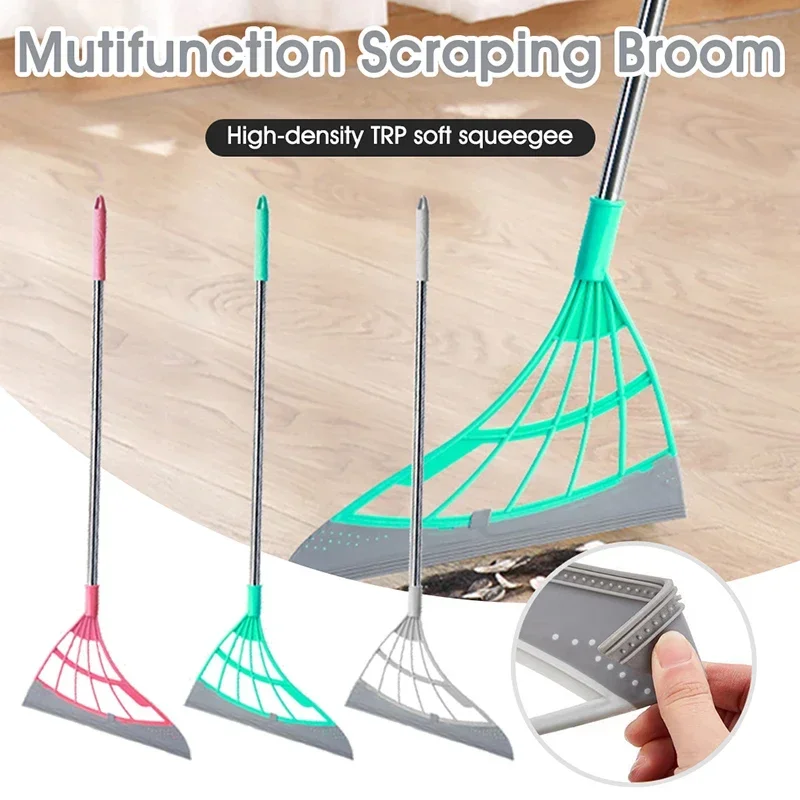 2 ชิ้น/เซ็ตซิลิโคน Magic ไม้กวาดหน้าต่างซักผ้า Wiper ไม้กวาด Hand-push สัตว์เลี้ยงผมฝุ่นไม้พายชั้นในครัวเรือนกระจกทําความสะอาด