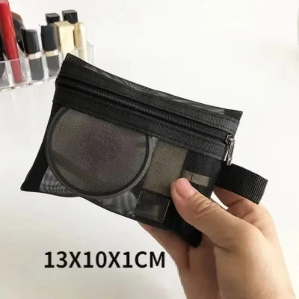 Mesh Cosmetic Bag Travel Storage Makeup Bag Organizer Female Make Up Pouch Portable Small Large Toiletry Beauty Case