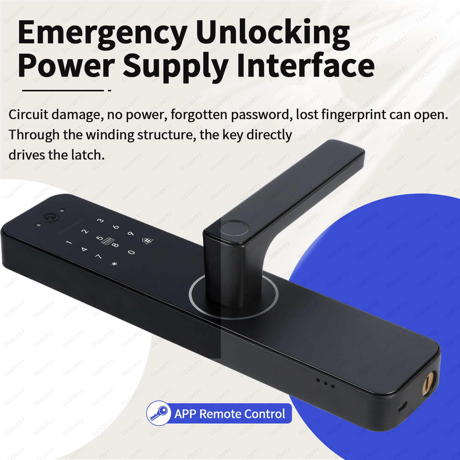 DSKDFTY Camera Digital Electronic Lock Biometrics Fingerprint Smart Door Lock for With Battery for Home House Apartment