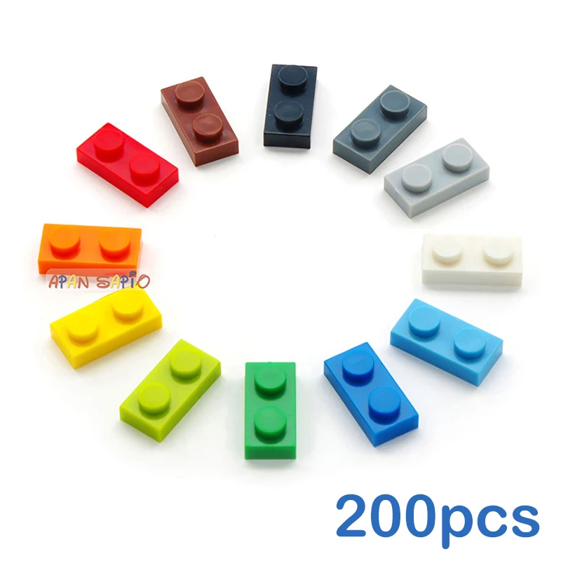 200 Chiếc DIY Khối Xây Dựng Mỏng Hình Viên Gạch 1X2 Chấm Bi 12 Màu Giáo Dục Sáng Tạo Kích Thước Tương Thích Với 3023 đồ Chơi Dành Cho Trẻ Em