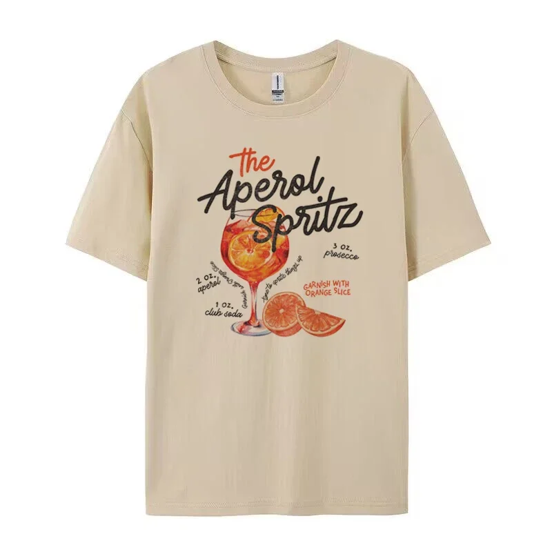 女性のためのレトロなカクテルグラフィックパターンのTシャツ,素敵なアルコールドリンクの服,ルーズコットン,ヴィンテージユニセックスTシャツ,ギフト
