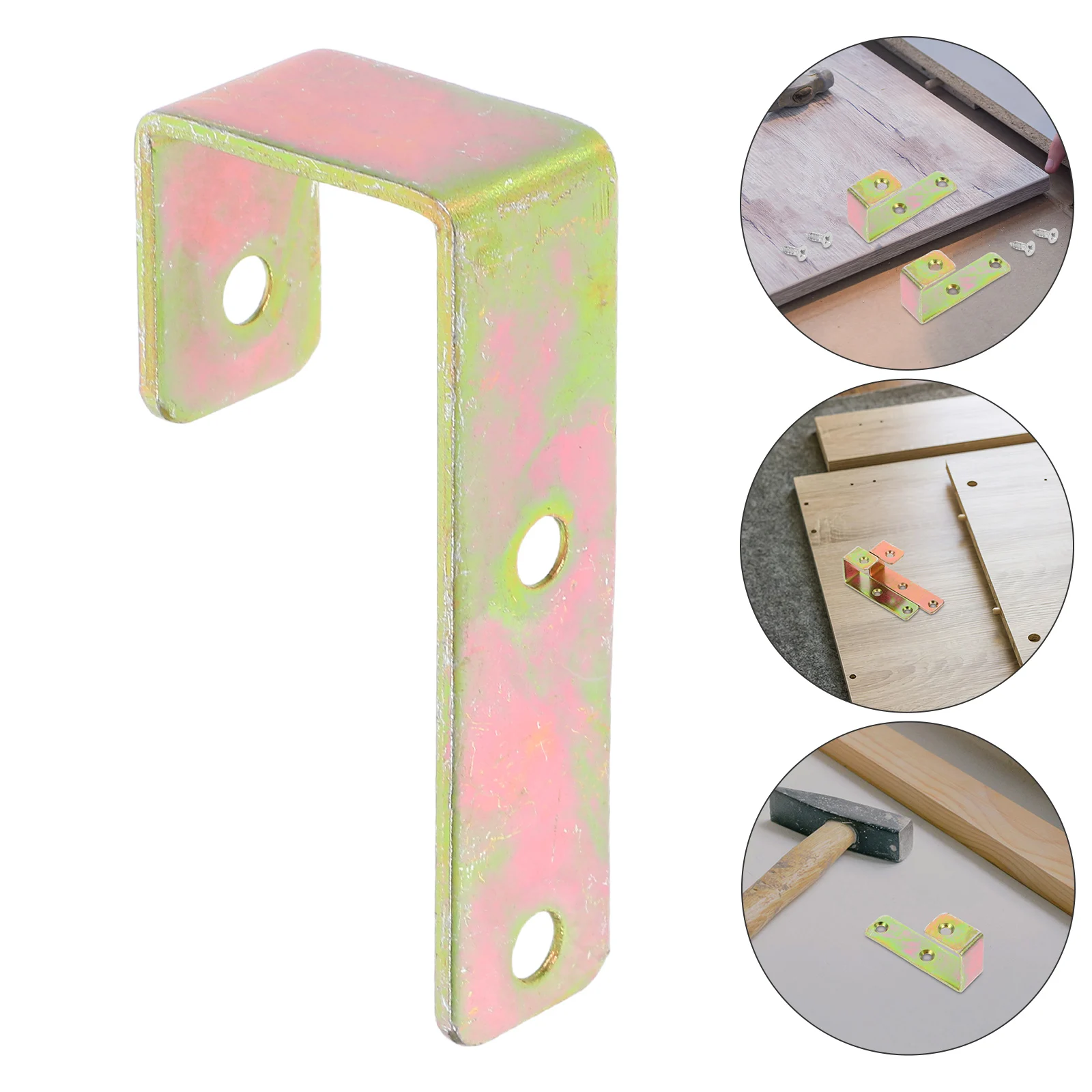 2pcs Children'S Bunk Bed Ladder Hooks Heavy Duty Saving Wall Mounted Brackets Gold Adjustable Easy Install
