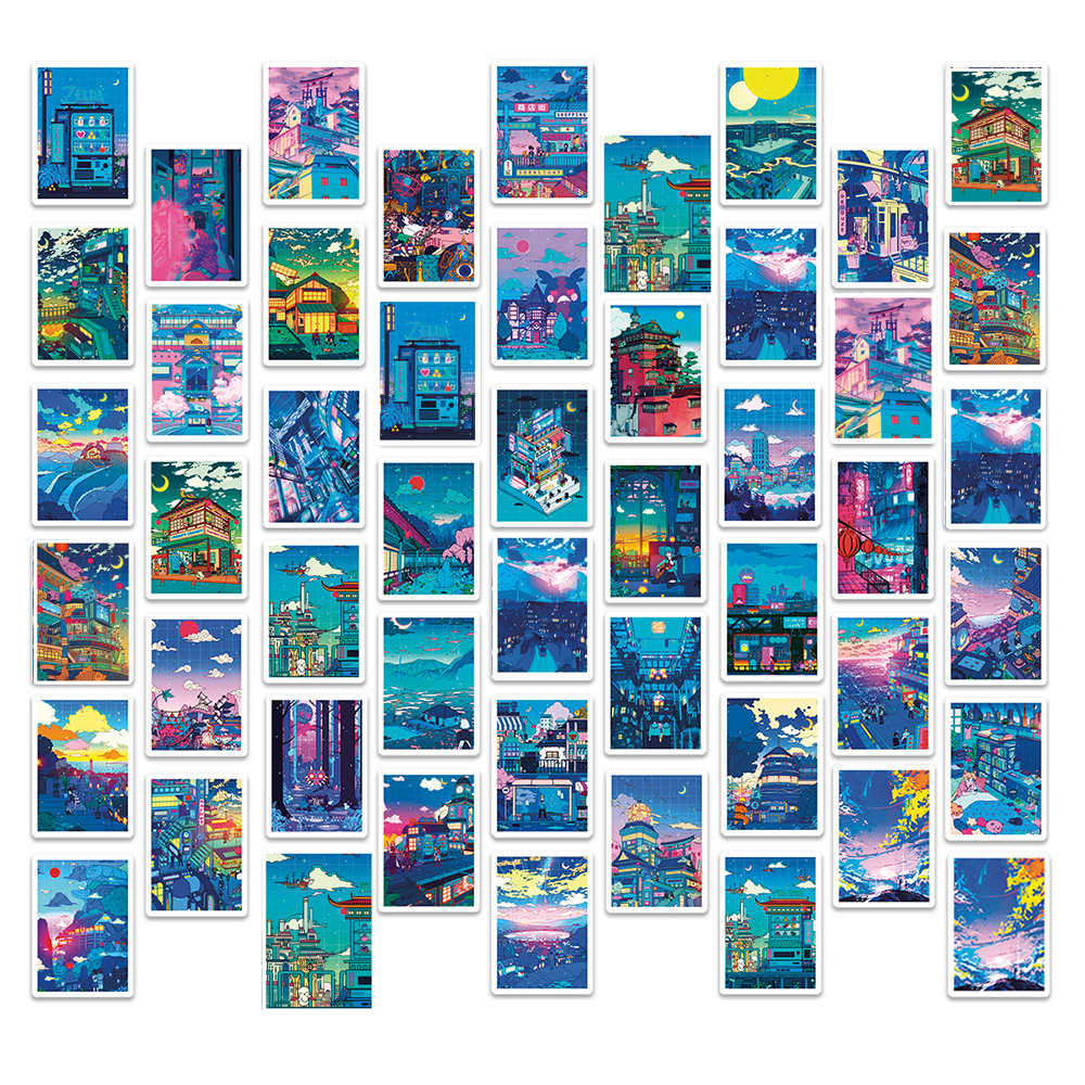 10/30/50 個アニメビューストリートナイト絵画プリント漫画ステッカーかわいい美的デカールスケートボードのラップトップ電話クールステッカー