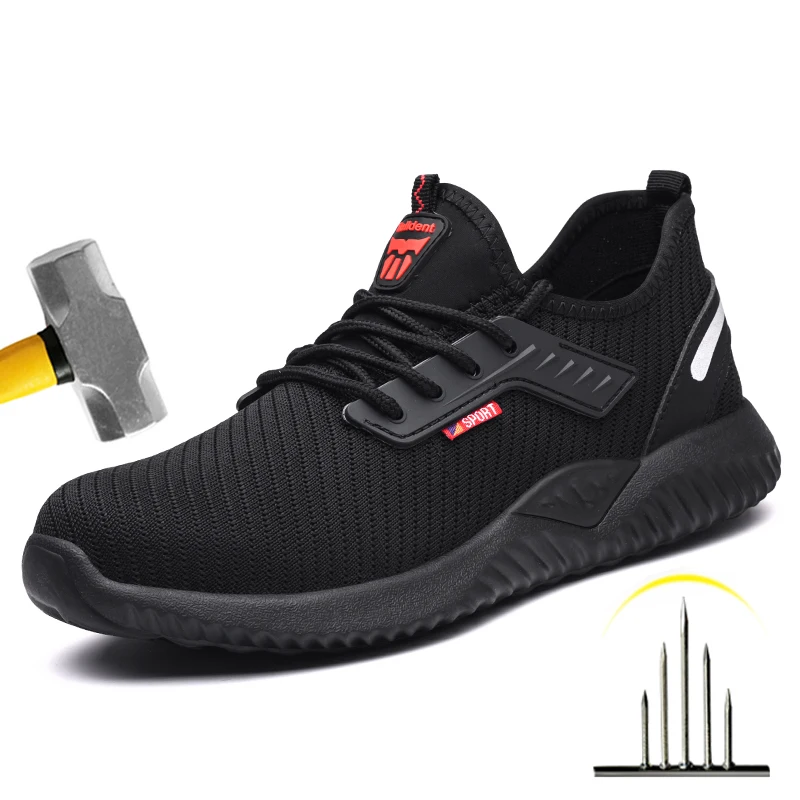 Safety Shoes Men With Steel Toe Cap Anti-smash Men Work Shoes Sneakers Light Puncture-Proof Indestructible Shoes Tactical Boots
