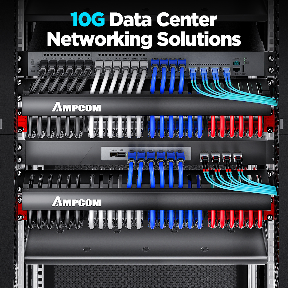 AMPCOM 10G LC SFP+ Transceiver-Modul Duplex Multi Mode, 10Gbase-SR Glasfaser DOM SFP 850 nm 300 Meter MMF für Cisco usw.