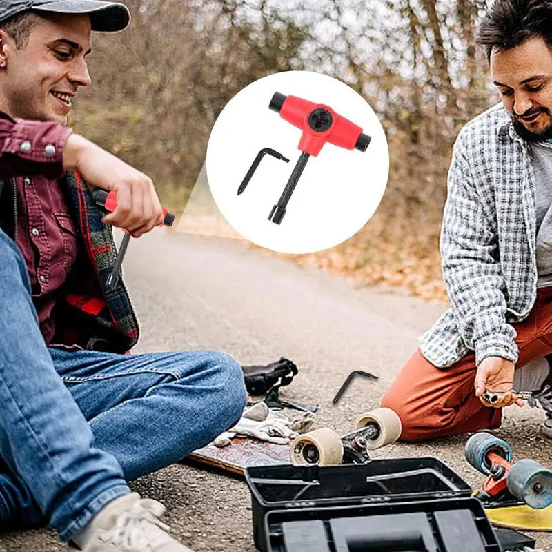 Skateboard T Tool T Shape Skateboard Tool Skateboarding Wrench Repair Tool Roller Skate Wrench For Skates And Quad Skates