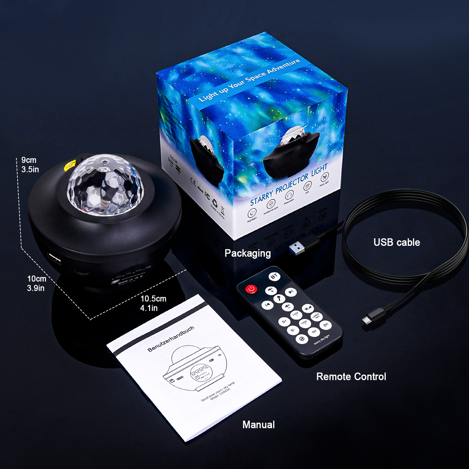 Projetor estrelado galáxia luz noturna criança bluetooth usb leitor de música estrela nightlight romântico oceano projetor noite lâmpada presentes