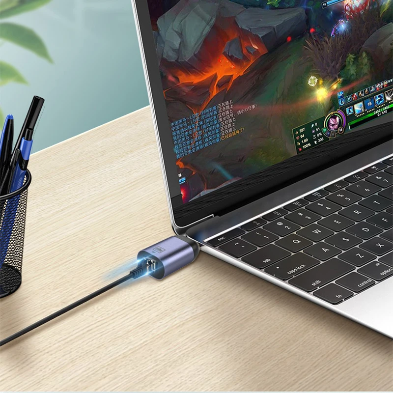 Adaptador convertidor USB tipo C 3,1 RJ45 LAN Ethernet USBC a 100/1000M Gigabit enchufe de red cable externo para MacBook Win 7/8/10
