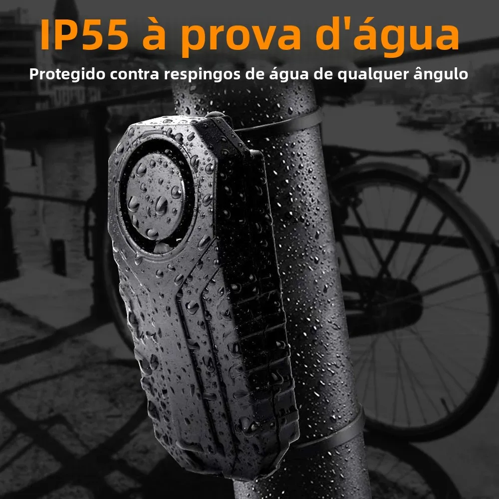Sectyme buzina de alarme de bicicleta, sem fio, à prova d'água, antirroubo, controle remoto, alarme de vibração para bicicleta, motocicleta, scooter elétrica