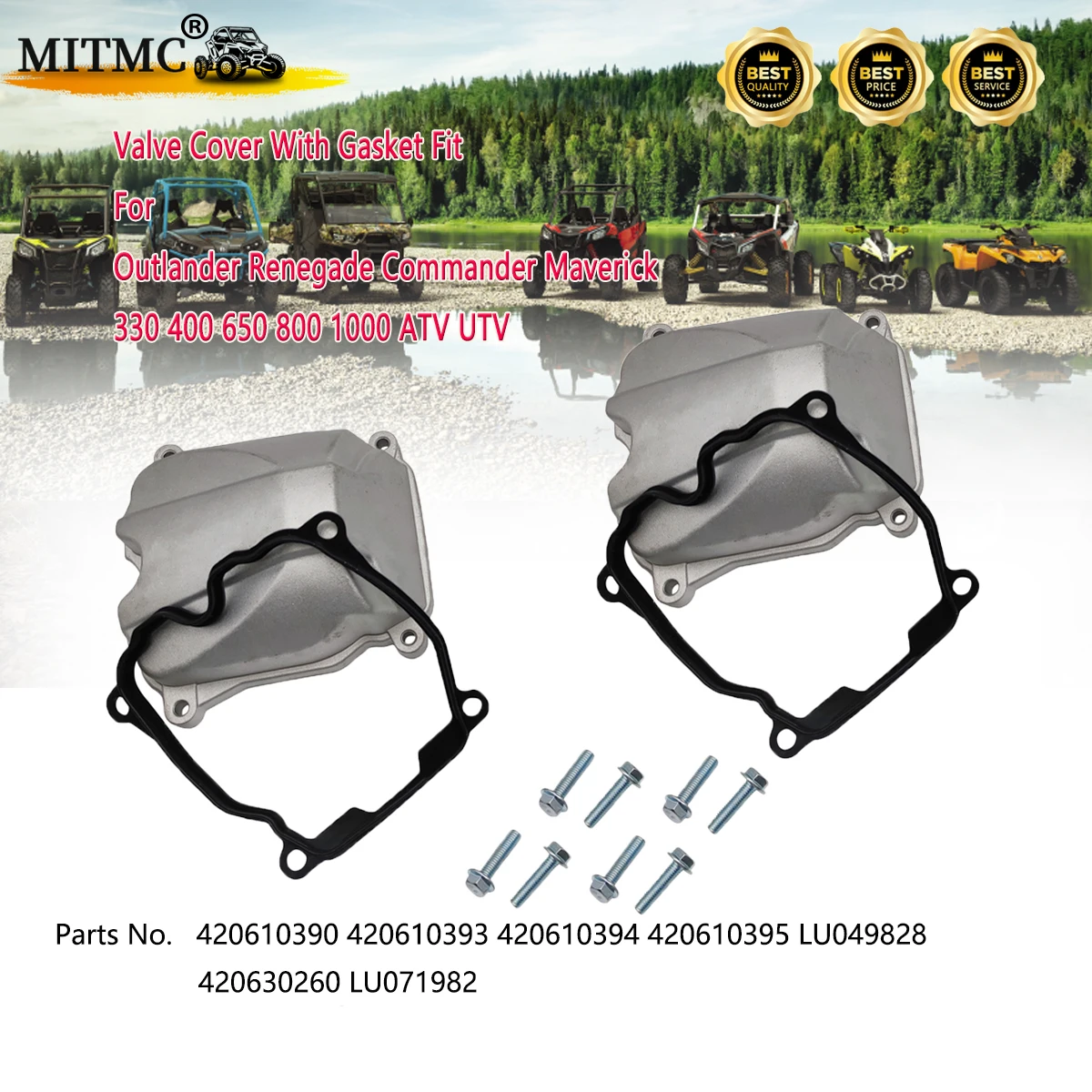2 комплекта крышки клапана с прокладкой, подходящей для Outlander Renegade COMMANDER Maverick 330/400 650 800 1000, детали № 420610393 420630260