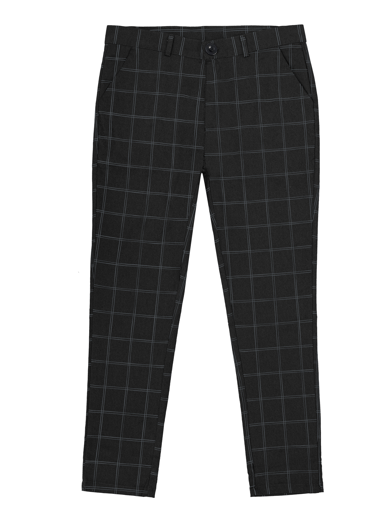 Calça quadriculada masculina de negócios, calça casual de viagem, confortável e versátil, estilo europeu e norte-americano, moda