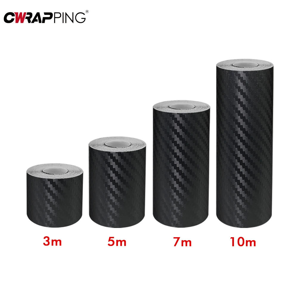 คาร์บอนไฟเบอร์สติกเกอร์รถยนต์ DIY วาง Protector Strip Auto ประตูด้านข้างกระจก Anti Scratch เทปกันน้ํารถยนต์ป้องกันฟิล์ม