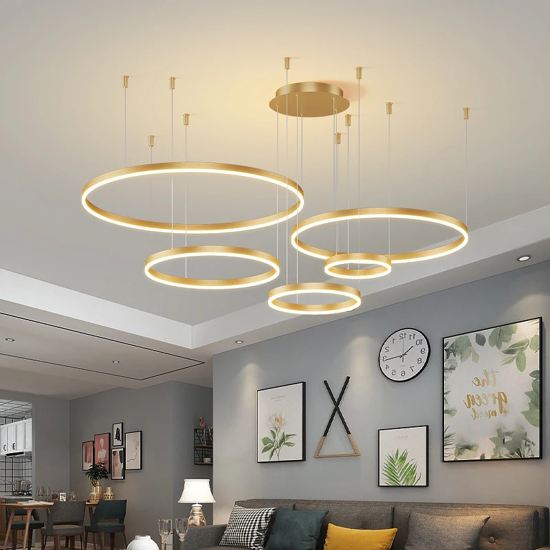 Đèn Led Hiện Đại Ốp Trần Đèn Chùm Tròn Vòng Đèn Chùm Sống Phòng Ngủ Phòng Ăn Chiếu Sáng Nhà Chiếu Sáng Trong Nhà Trang Trí Đèn Chùm