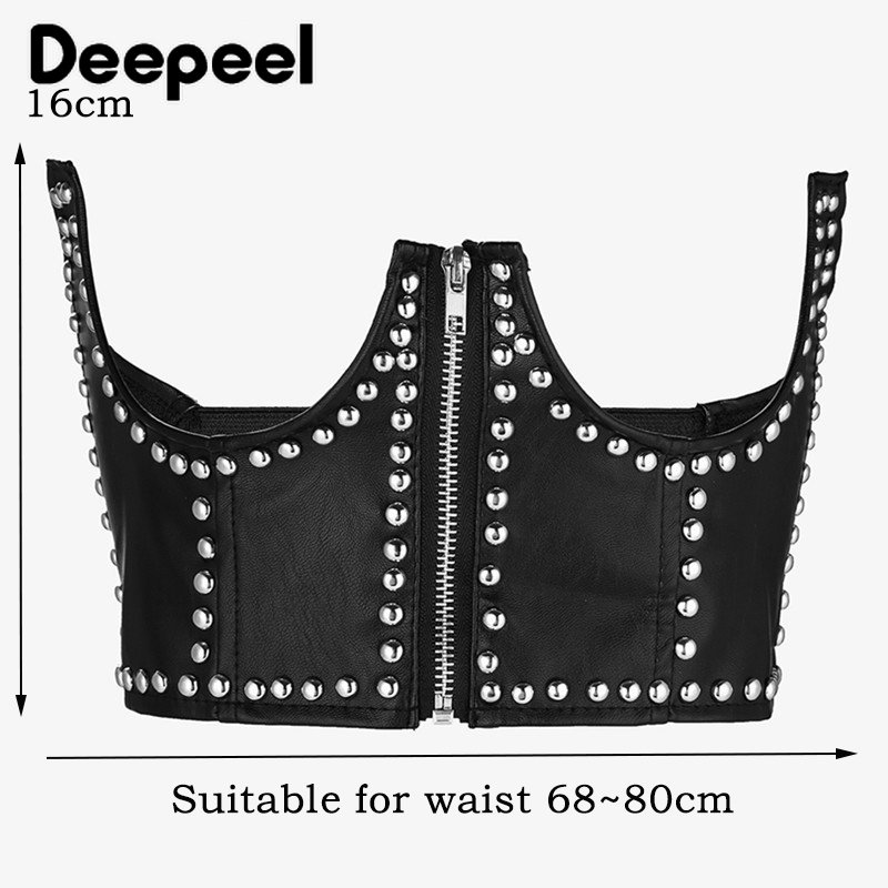 Tirantes negros con corsé decorativo para mujer, correa de ajuste, cinturones de moda, cinturón Sexy Punk, 80-100cm, 1 pieza