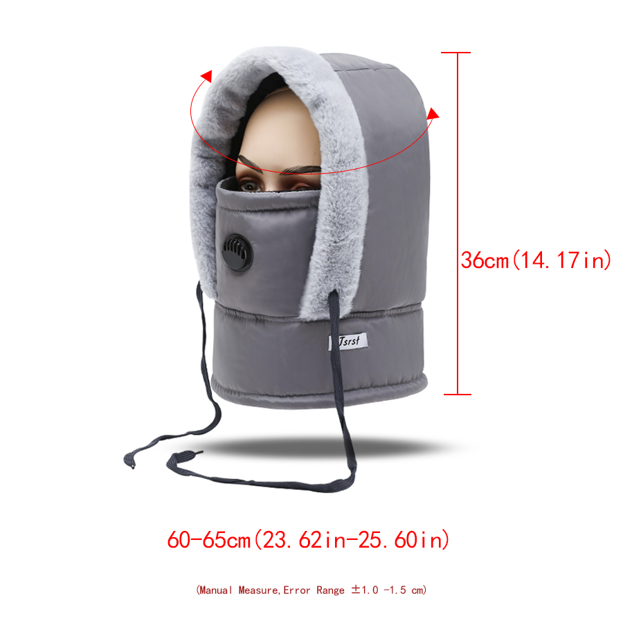 3-in-1-Winter-Fahrradmütze, warmer Schal, Gesichtsmaske, integriert, kältebeständig, winddicht, Kopfbedeckung, verdickter Samt-Nackenschutz