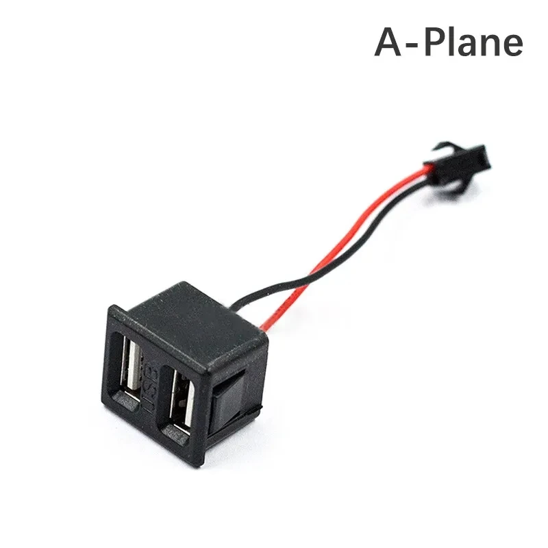 1 ชิ้นสีดําสองชั้น Usb หญิงฐาน Type - C ซ็อกเก็ตและหญิงโคมไฟ Usb ชาร์จซ็อกเก็ตซ็อกเก็ตพร้อมสายเชื่อมต่อ