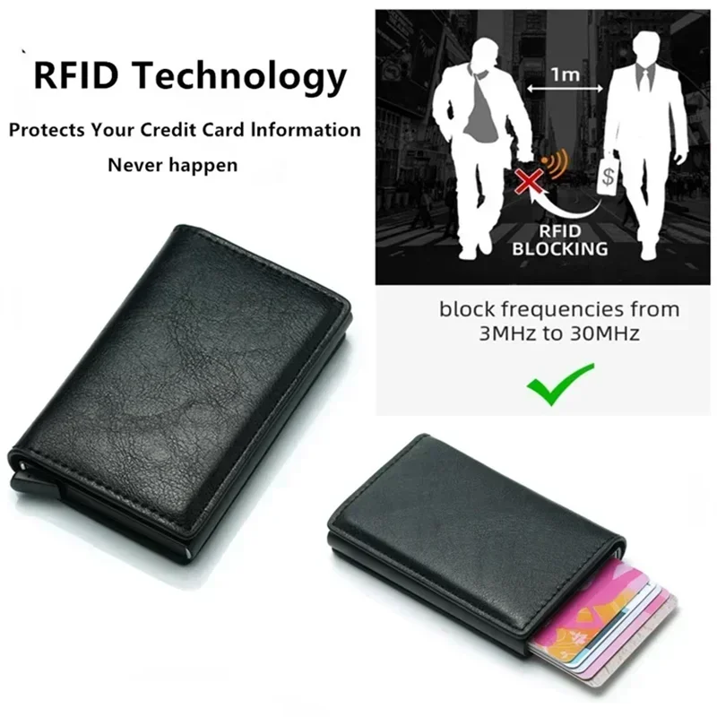 RFID 알루미늄 남성 지갑 카드 홀더 지갑 카본 파이버 남성 비즈니스 슬림 얇은 스마트 지갑 신용카드 홀더 케이스 지폐 홀더