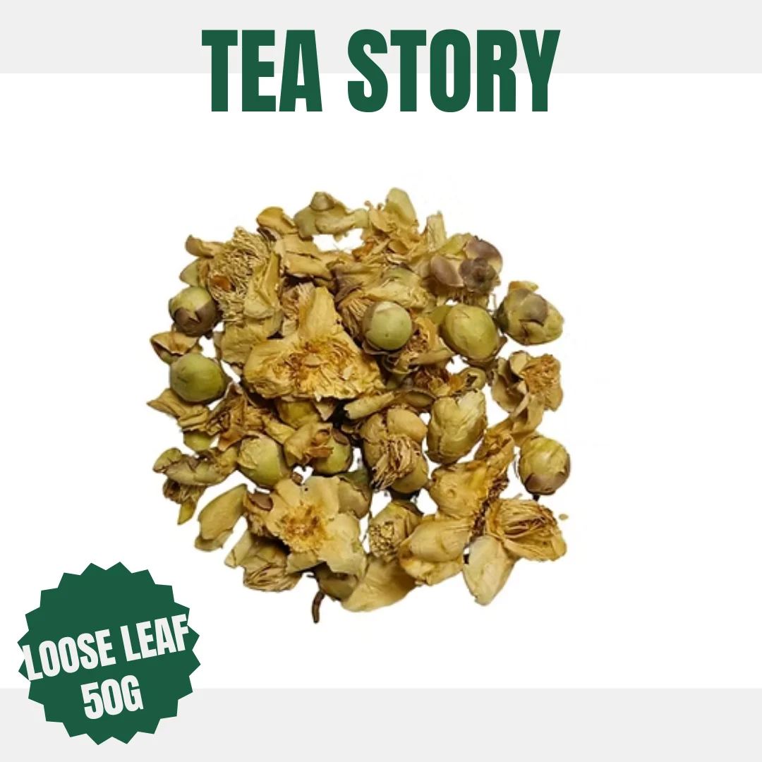 Tea Story Ancient Tree Pu'er Flower Tea [Relaxing Bloom] Wild Harvested Golden Buds, Yunnan Organic Loose Leaf 50g