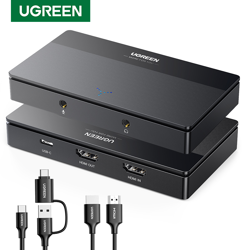 Tarjeta de captura de vídeo UGREEN HDMI 4K60Hz HDMI a USB/tipo-c caja de captura de vídeo para cámara de ordenador grabación de transmisión en vivo reunión