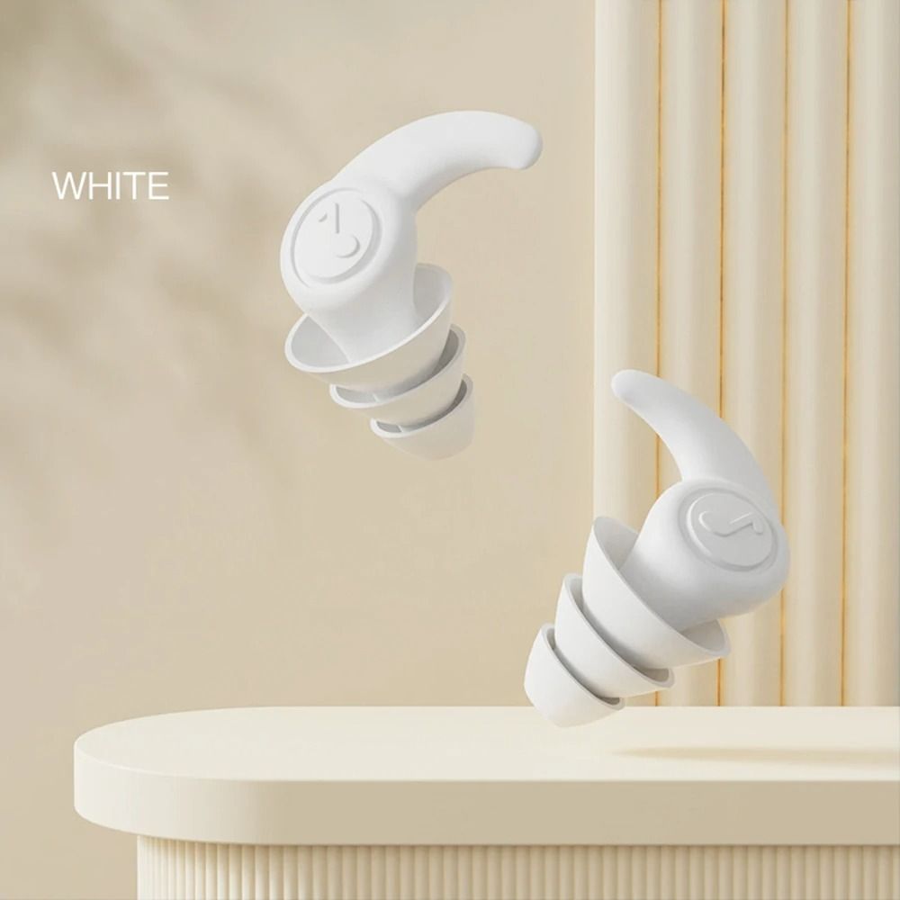 Tapones para los oídos de silicona antiruido reutilizables, tapones para los oídos con reducción de ruido, impermeables, protectores para los oídos de natación, bloqueo de sonido suave